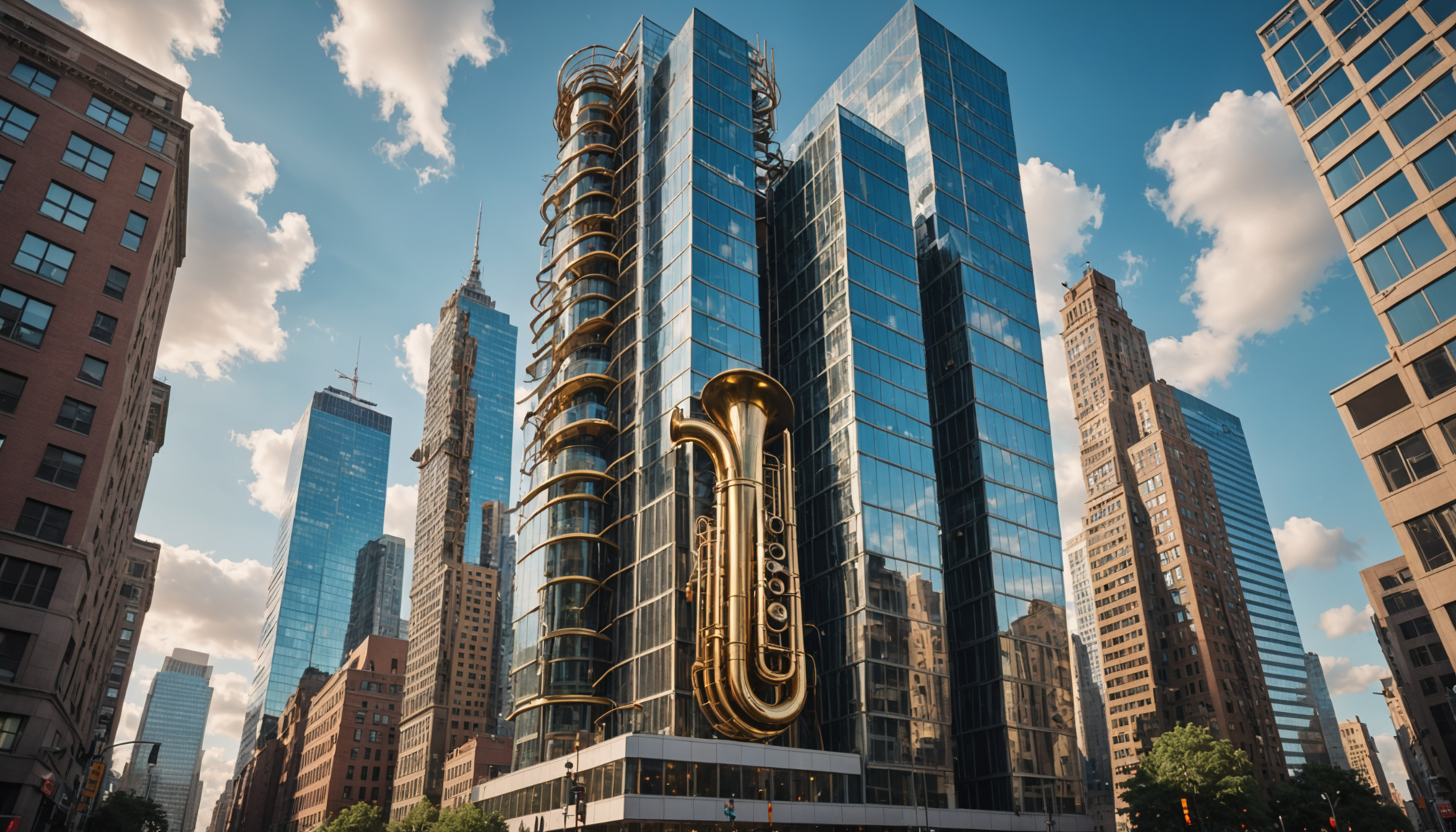 découvrez l'histoire insolite où l'intelligence artificielle rencontre un gratte-ciel et un trombone à coulisse, révélant des situations inattendues et surprenantes.